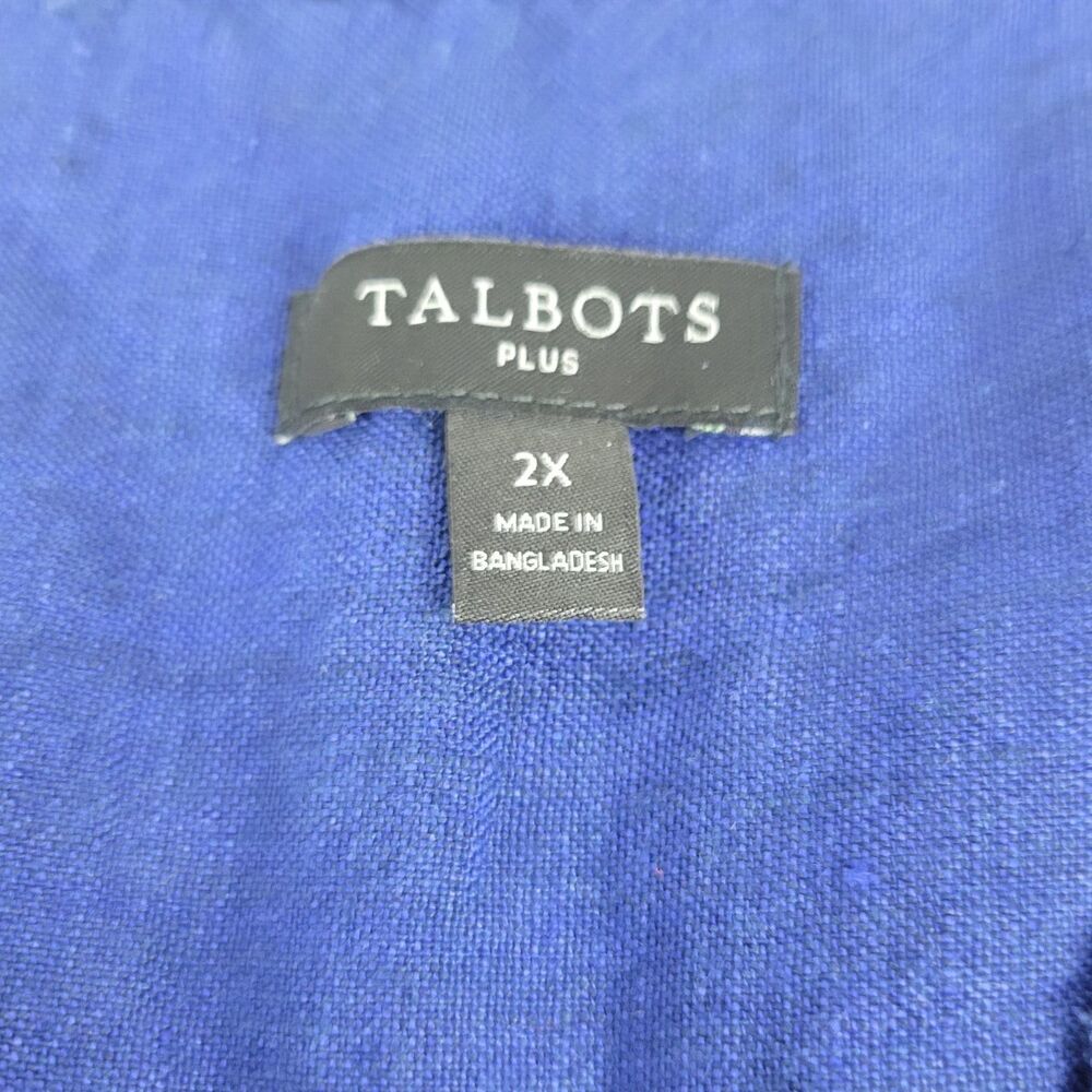 Talbots Plus Size 2x Side Button 100% Linen Band … - image 4